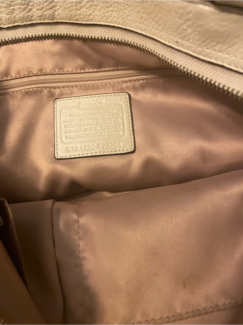 Large Coach Leather Shoulder Tote in Cream with Yellow Tag. Bundle and save!!!
